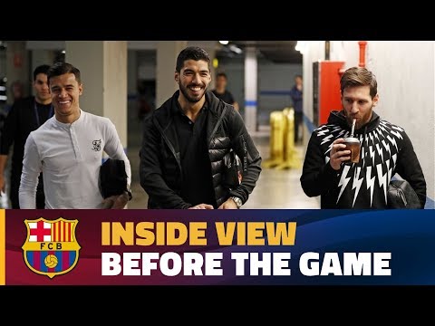 Coutinho, Luis Suárez and Messi get ready for action against Alavés