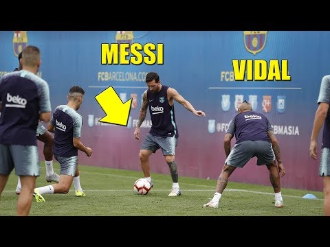 Messi & Arthur Melo With Malcom & Coutinho Shows Incredible Skills On Barcelona Training