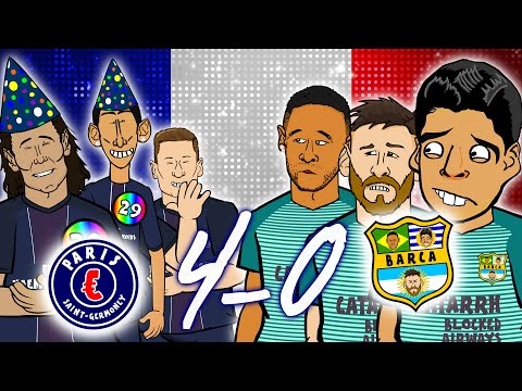 ?4-0! PSG vs BARCELONA?? The Song?MSN go down together in Paris (Champions League 2017)