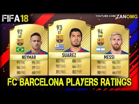 FIFA 18 | FC BARCELONA ALL PLAYERS RATINGS PREDICTION | FT. MESSI, SUAREZ, NEYMAR…etc