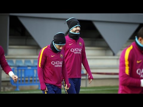 FC Barcelona training session: Training for cup quarter final