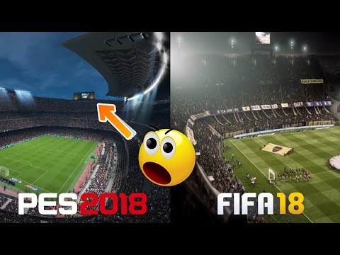 FIFA 18 Vs. PES 2018 | Stadiums, Legends, Player Face | Graphics Comparison