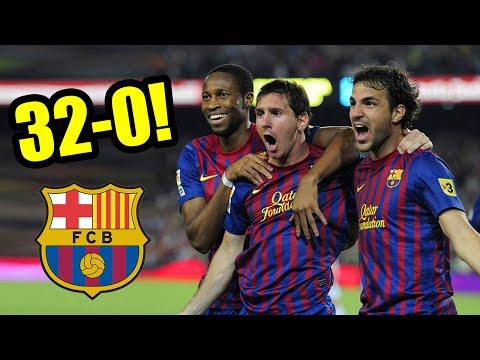 EL PARTIDO que el FC BARCELONA GANÓ 32-0 (Messi, Piqué, Cesc de NIÑOS)