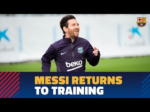 Leo Messi is back on training at the Ciutat Esportiva