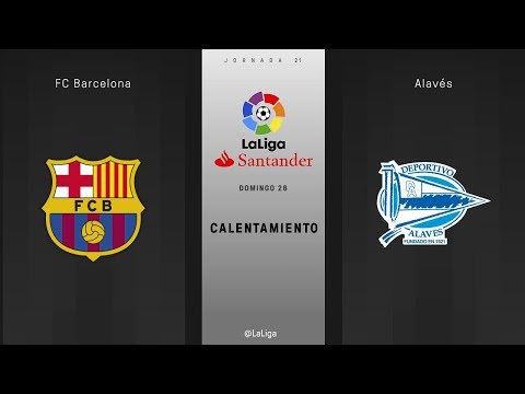 Calentamiento FC Barcelona vs Alavés