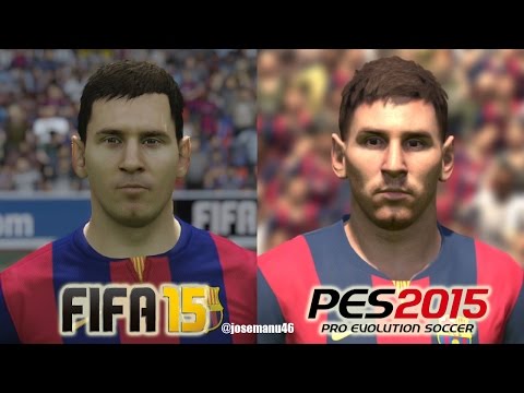 FIFA 15 vs PES 2015 FC BARCELONA Face Comparison