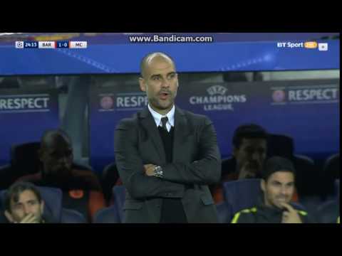 FUNNY! Pep Guardiola's Reaction To Lionel Messi's Goal ( FC Barcelona vs Manchester City )