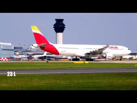 Barcelona FC Charter Flight IB2842 EC-LUB A333 Arriving In Manchester 09/04/2019