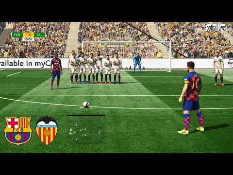 PES 2019 | Barcelona vs Valencia | L.Messi 2 Free Kick Goal | Gameplay PC