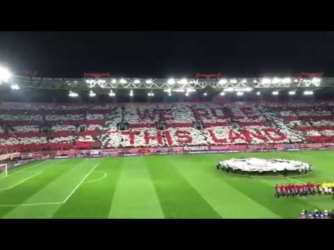 Olympiacos F.C. vs F.C.Barcelona: 0-0, 31/10/2017, amazing coreo of red Fans,{4K}.