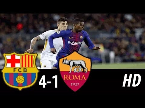 BARCELONA VS AS ROMA 4-1 HIGHLIGHTS  GOALS – GOLES Y RESUMEN 4-04-2018