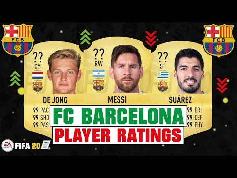 FIFA 20 | FC BARCELONA PLAYER RATINGS ??| FT. MESSI, DE JONG, SUAREZ… etc