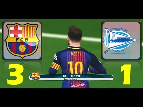 Barcelona vs Alaves ( 3 – 1 ) PES17 GAMEPLAY  ( Messi scors from free-kick  )